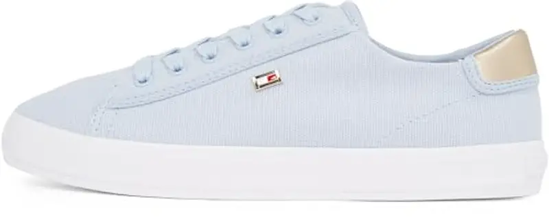 Tommy Hilfiger Donna Sneakers Vulcanizzate Canvas Lace Up Eleganti, Blu (Breezy Blue)