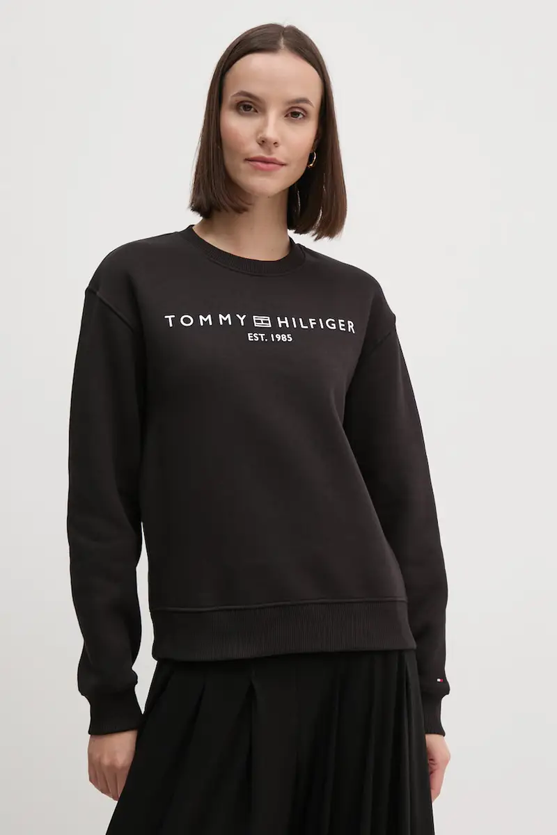 Tommy Hilfiger felpa donna colore nero WW0WW39791