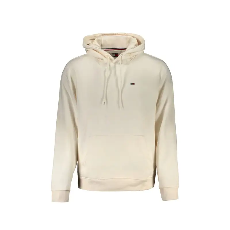 Tommy Hilfiger Felpa Uomo Bianca Cappuccio Felpata Logo Bianco