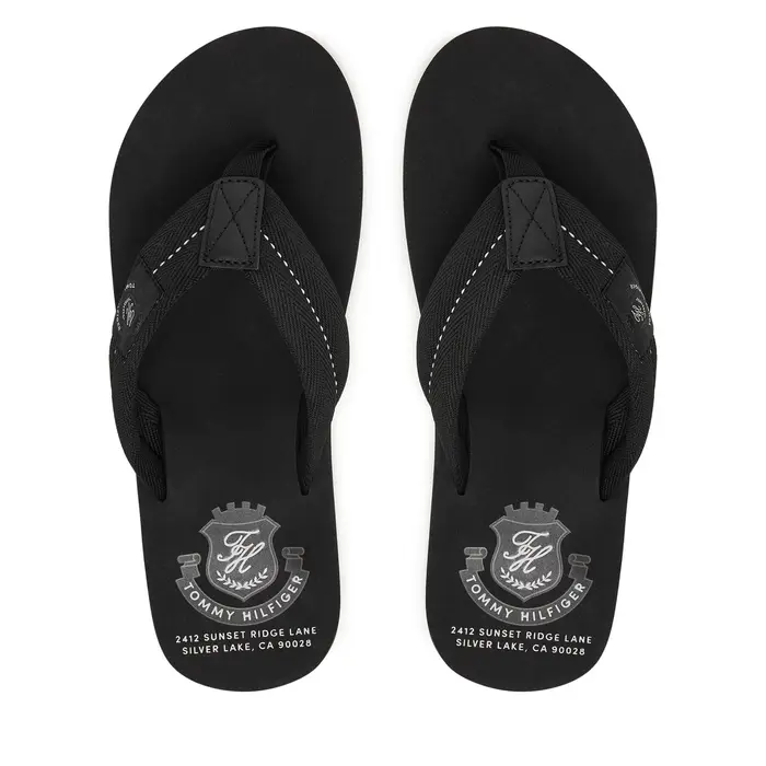 Infradito Tommy Hilfiger Patch Hilfiger Beach Sandal FM0FM05804 Nero