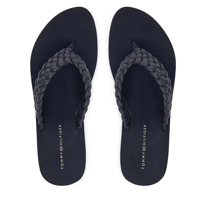 Infradito Tommy Hilfiger Th Wedge Cornrow Beach Sandal FW0FW09037 Blu scuro