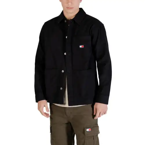 Tommy Hilfiger Jeans Camicia Oxford Nera Uomo - black