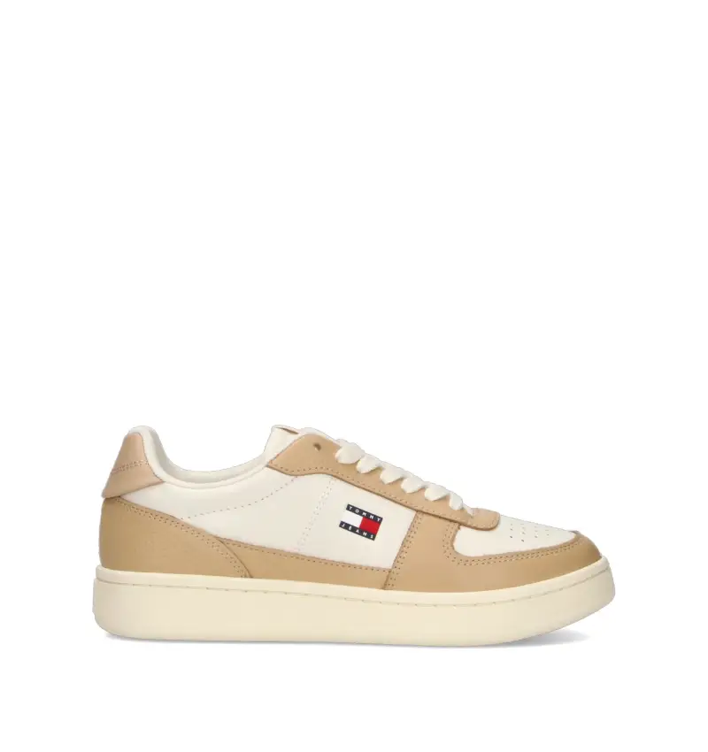 TOMMY HILFIGER JEANS Sneaker donna bianca/beige in pelle Vario