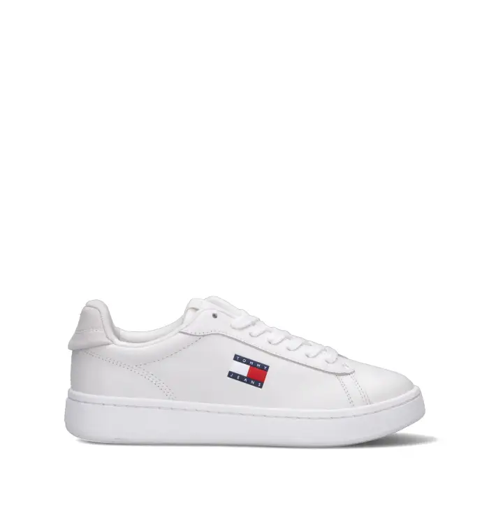 TOMMY HILFIGER JEANS Sneaker donna bianca in pelle Vario