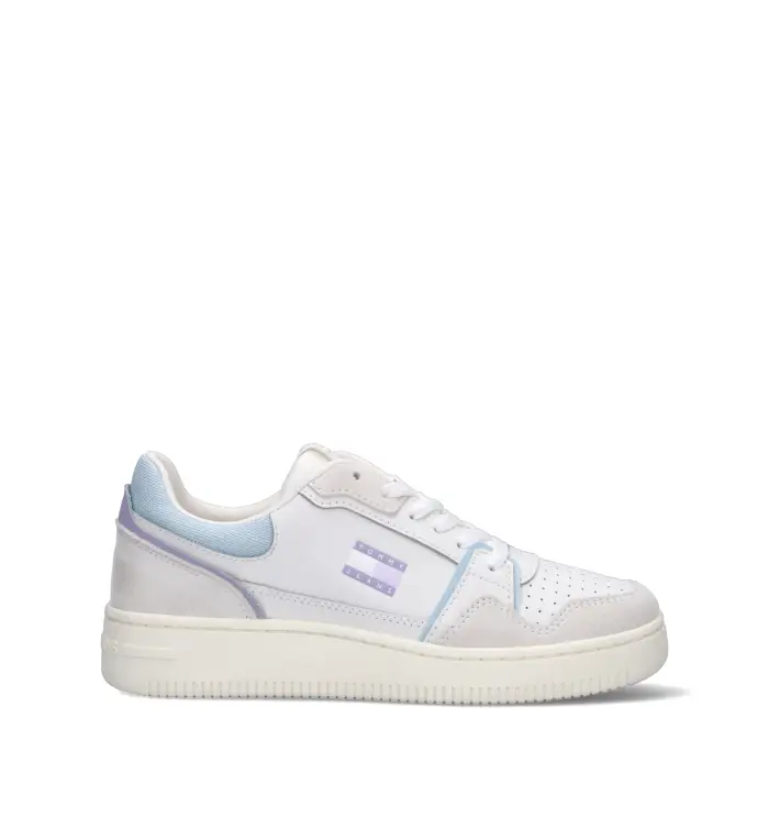 TOMMY HILFIGER JEANS Sneaker donna bianca in pelle Vario