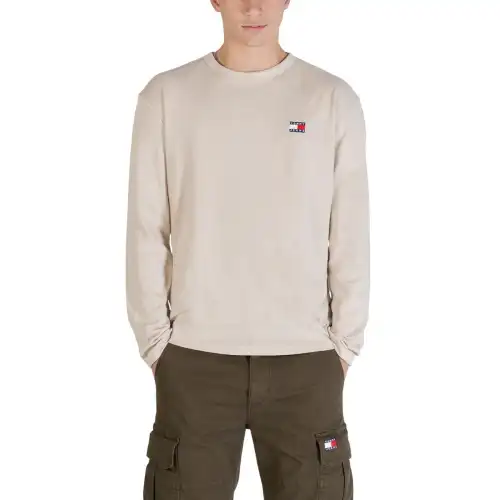 Tommy Hilfiger Jeans T-Shirt Manica Lunga Beige Uomo - beige