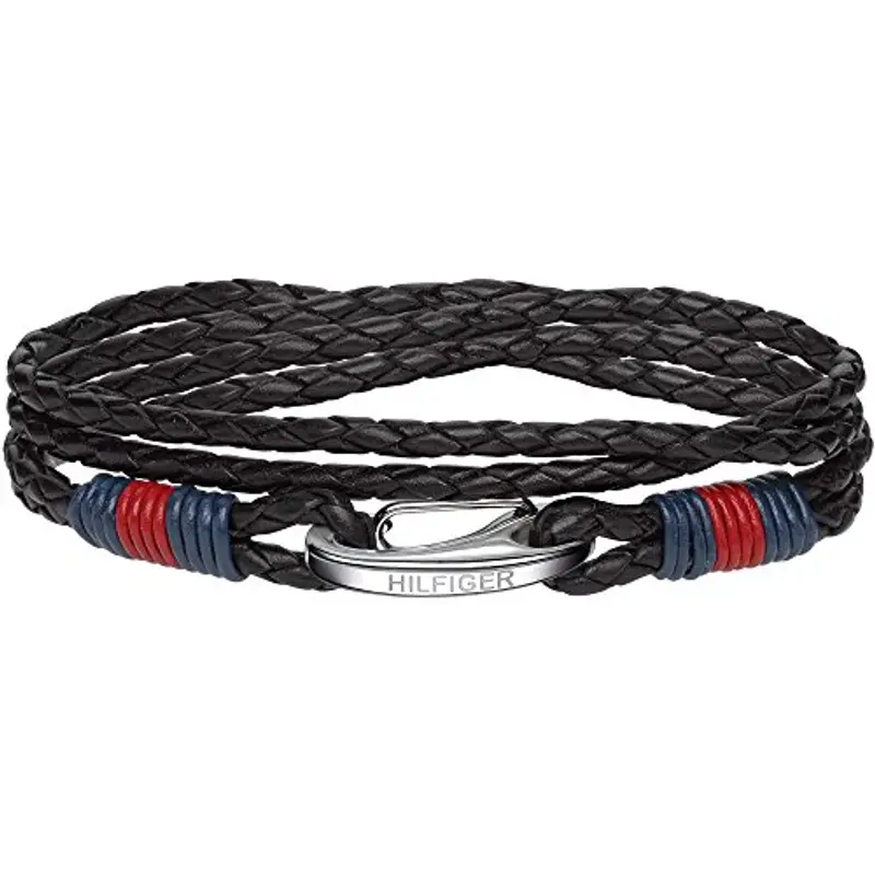 Tommy Hilfiger Jewelry Bracciale in Pelle Intrecciata da Uomo Colore Nero - 2700534