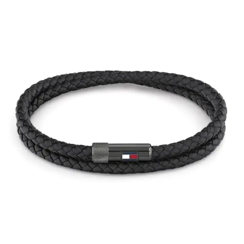 Tommy Hilfiger Jewelry Braccialetto da Uomo In Pelle Nero - 2790262S