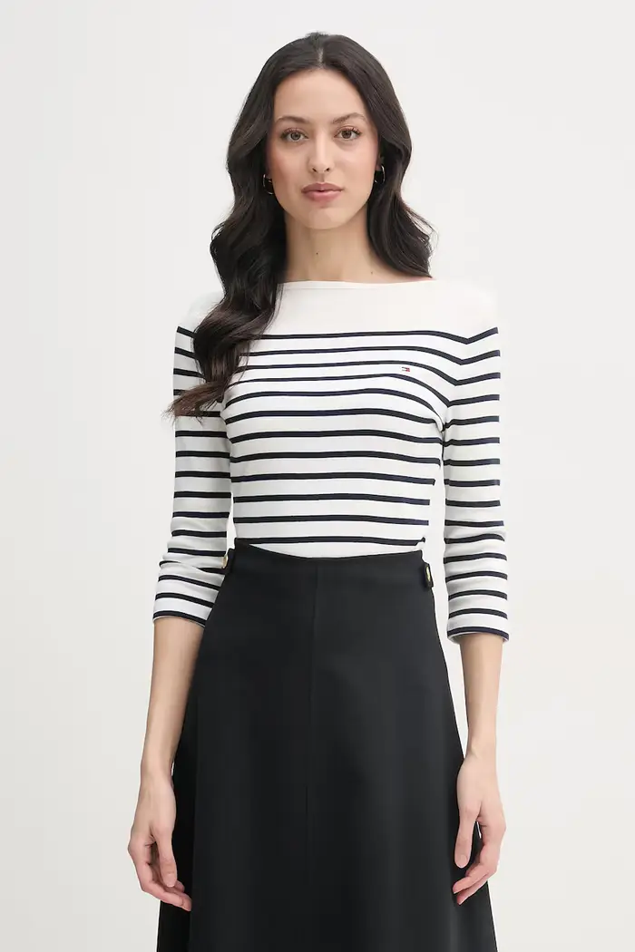 Maglietta a maniche lunghe da donna in cotone Bianco