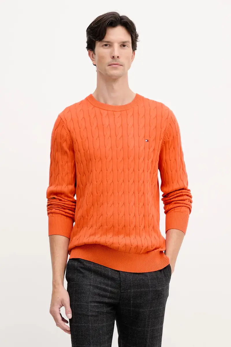 Tommy Hilfiger maglione in cotone colore bianco MW0MW33132 Arancione