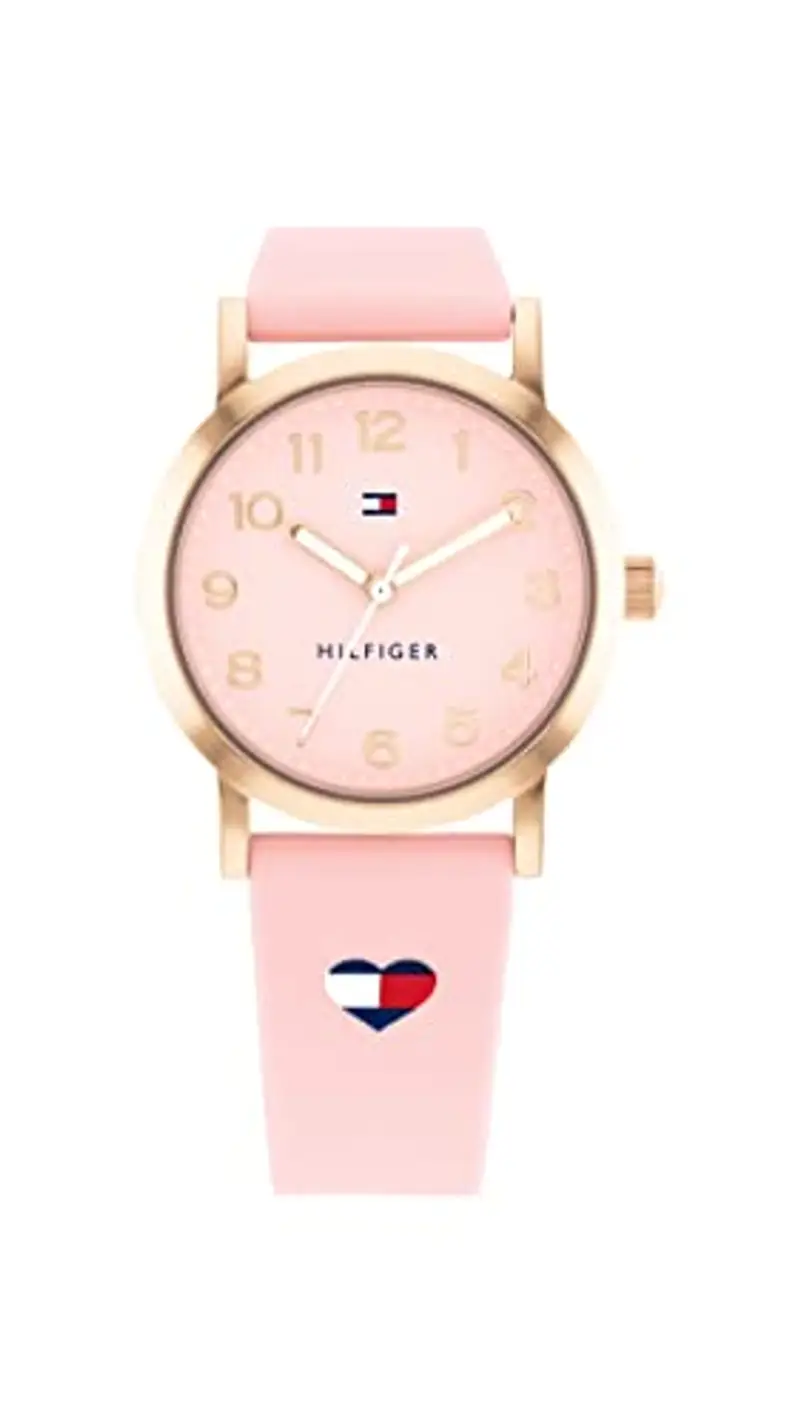Tommy Hilfiger Orologio con Movimento al Quarzo a Tre Lancette per i Giovani con Cinturino in Silicone Rosa - 1720038, Pink