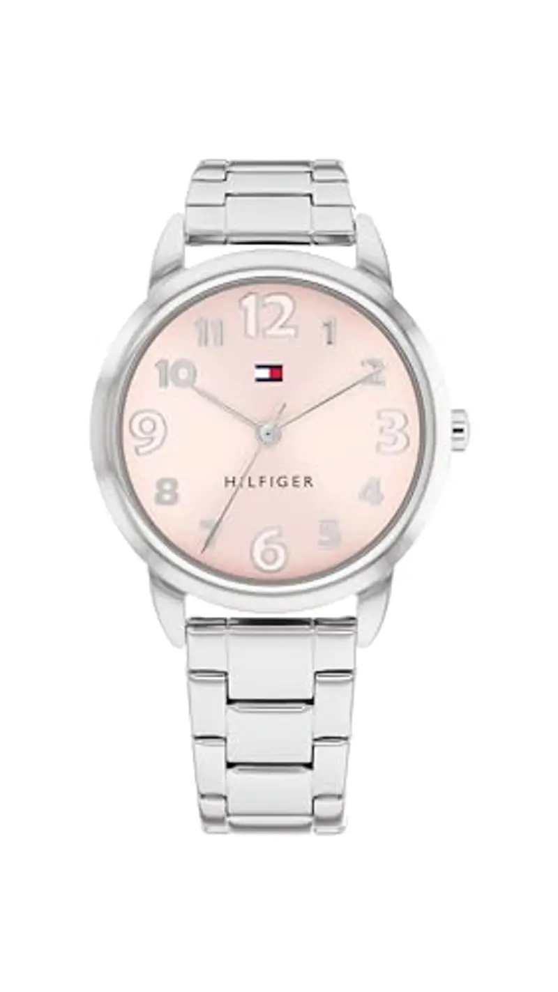 Tommy Hilfiger Orologio con Movimento al Quarzo a Tre Lancetteper i Giovani con Cinturino in Acciaio InossidabileArgentato - 1720045, Silver