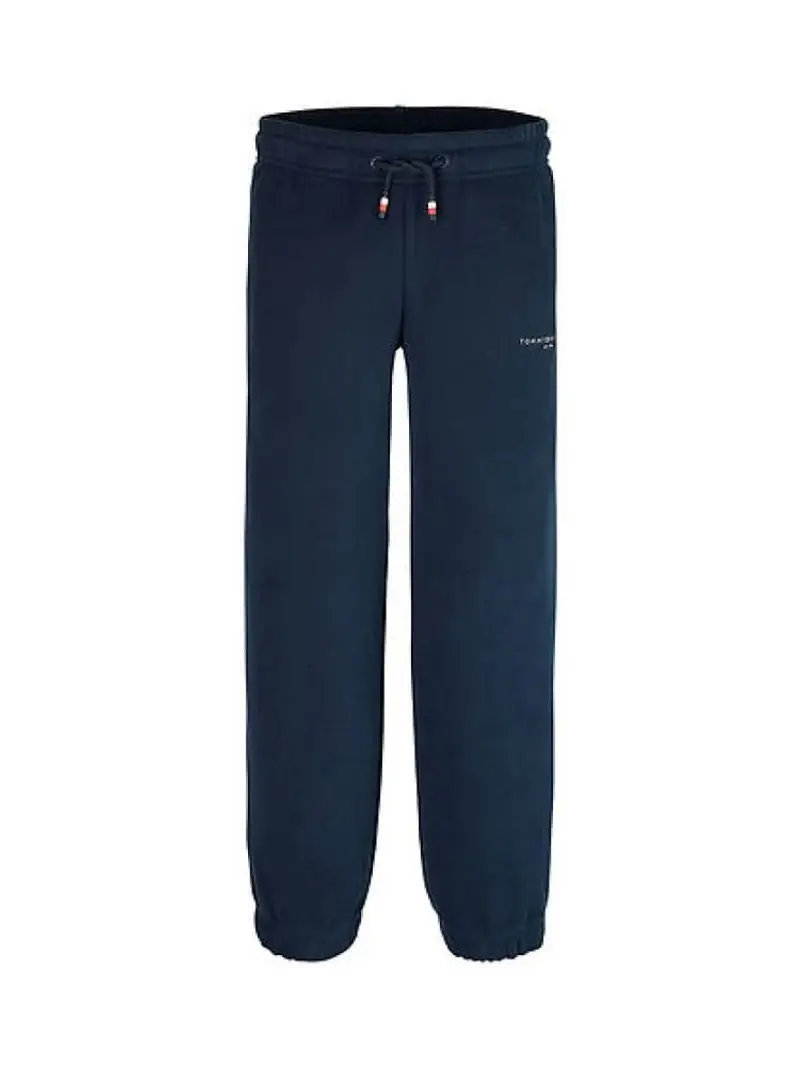 Tommy Hilfiger pantalone blu navy bambino tuta in cotone logo sul lato