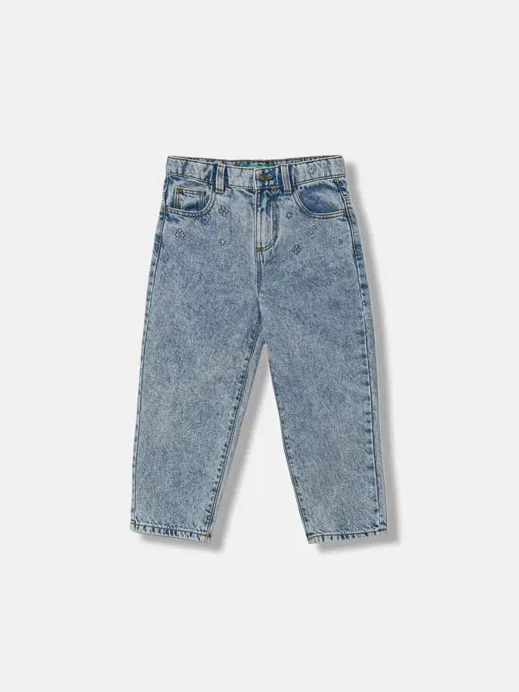 Tommy Hilfiger pantalone in denim chiaro bambina mini logo