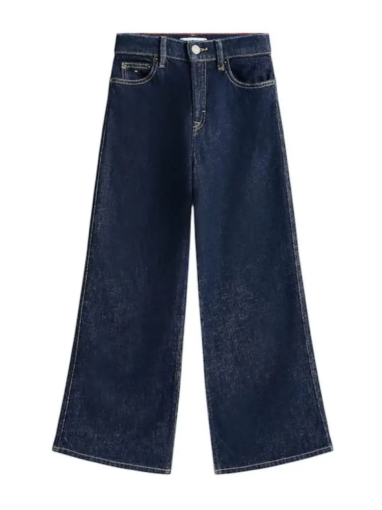 Tommy Hilfiger pantalone in denim scuro bambina mini logo