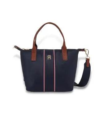 Tommy Hilfiger per donna AW0AW17707 Borsa tote con nastro distintivo blu navy (OSFA), Casual, Nylon
