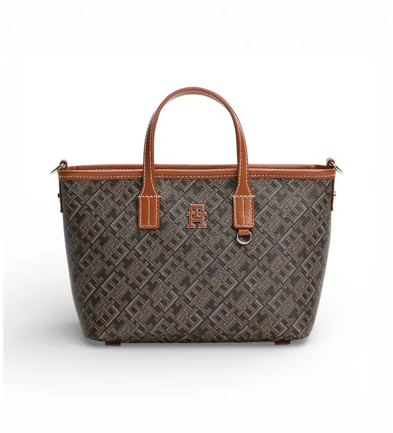 Tommy Hilfiger per donna AW0AW18848 Borsa tote marrone Monoplay (OSFA), Casual, Poliuretano