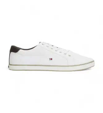 Tommy Hilfiger per uomo FM0FM00596 Sneakers in tela bianca con lacci, Bianco, Tessuto, Basso, 1 a 3 cm, Stringhe, Casual
