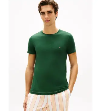 Tommy Hilfiger per uomo MW0MW10800 Maglietta verde slim fit, Casual, Cotone, Manica corta