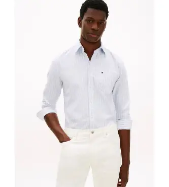 per uomo MW0MW39204 Camicia a righe larghe blu vestibilità regolare (XXL), Casual, Cotone, Manica lunga