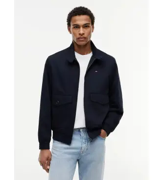 per uomo MW0MW42507 Giacca Harrington con cerniera e logo blu navy (XXL), Casual, Cotone