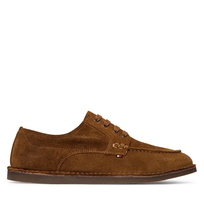 Scarpe basse Tommy Hilfiger Stitchdown Suede Derby FM0FM05841 Marrone