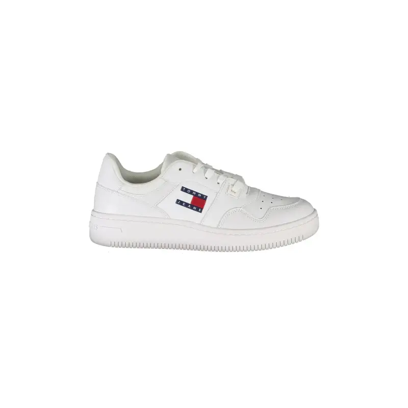 Tommy Hilfiger Scarpe Sneakers Donna Bianche con Dettagli a Contrasto Bianco