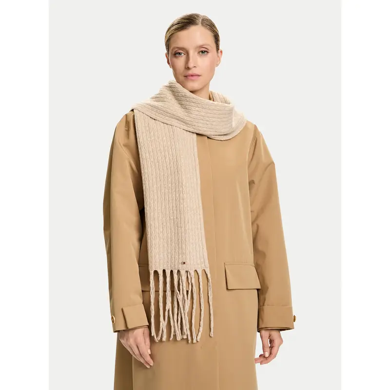 Tommy Hilfiger Sciarpa Cable Enamel AW0AW17793 Beige