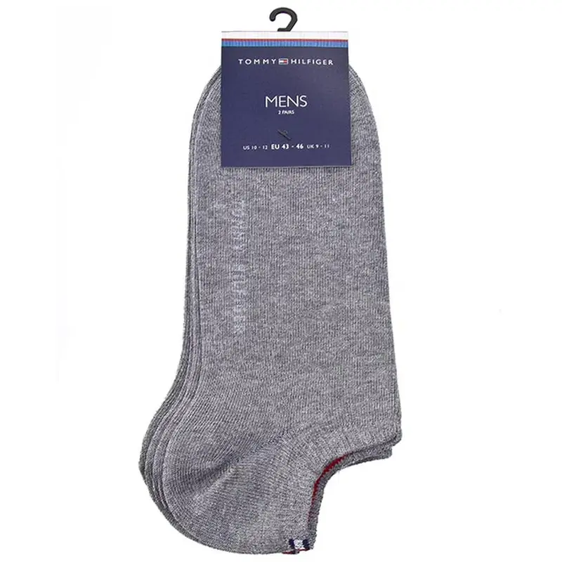 Tommy Hilfiger Set di 2 paia di calzini corti da uomo 342023001 Grigio