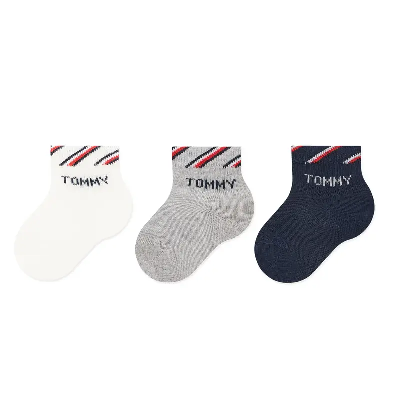 Tommy Hilfiger Set di 3 paia di calzini lunghi da bambini 701220277 Multicolore