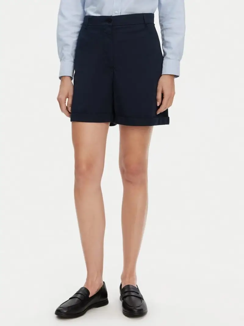 Tommy Hilfiger shorts blu navy donna in cotone mini logo sul lato e sul retro