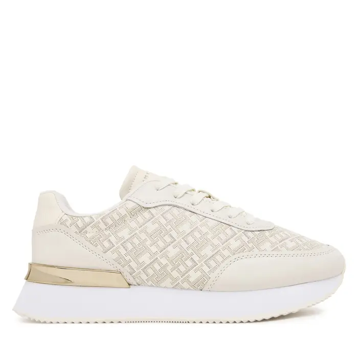 Sneakers Tommy Hilfiger Chic Monogram Runner FW0FW09051 Écru Crema