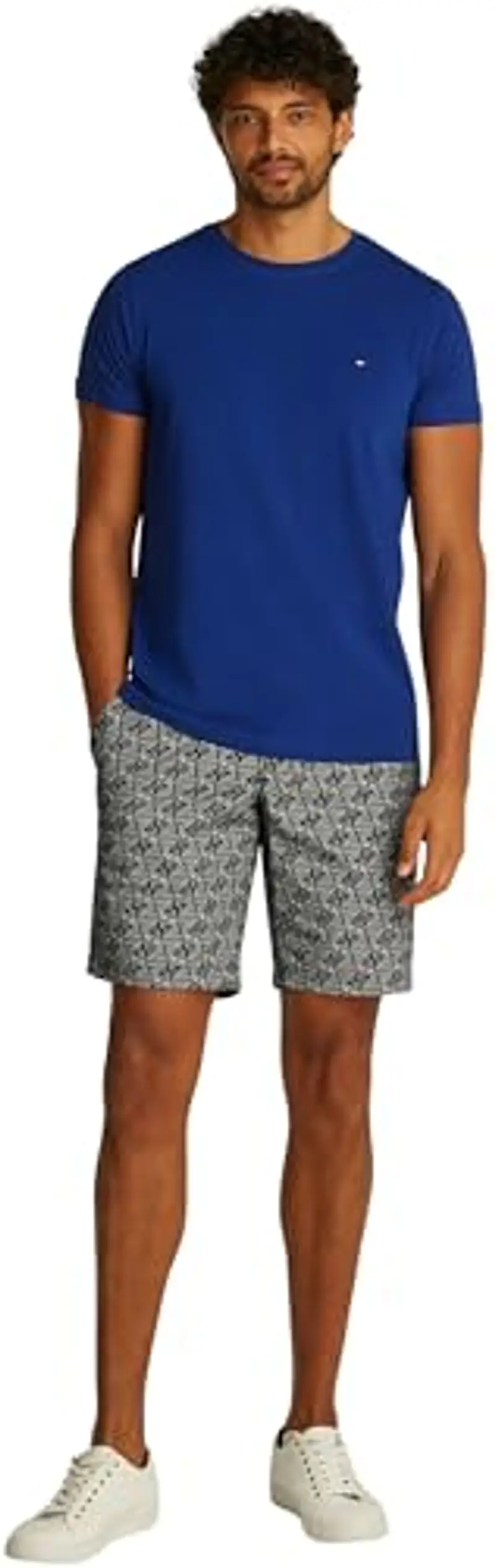 Tommy Hilfiger Stretch Slim Fit Tee Mw0Mw10800, Maglietta a Maniche Corte, Uomo, Blu (Wedge Blue)