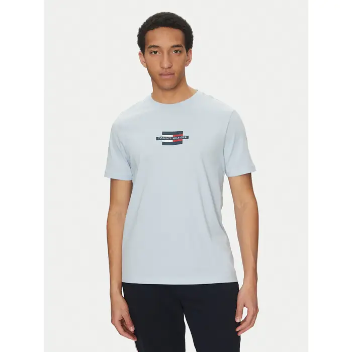 T-shirt Flag Box MW0MW38636 Celeste Regular Fit Azzurro chiaro