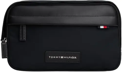 Tommy Hilfiger TH Nylon Washbag Am0am13746, Borsa da Bagno Uomo, Black (Black)