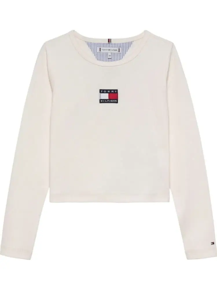 Tommy Hilfiger tshirt bianca bambina con logo