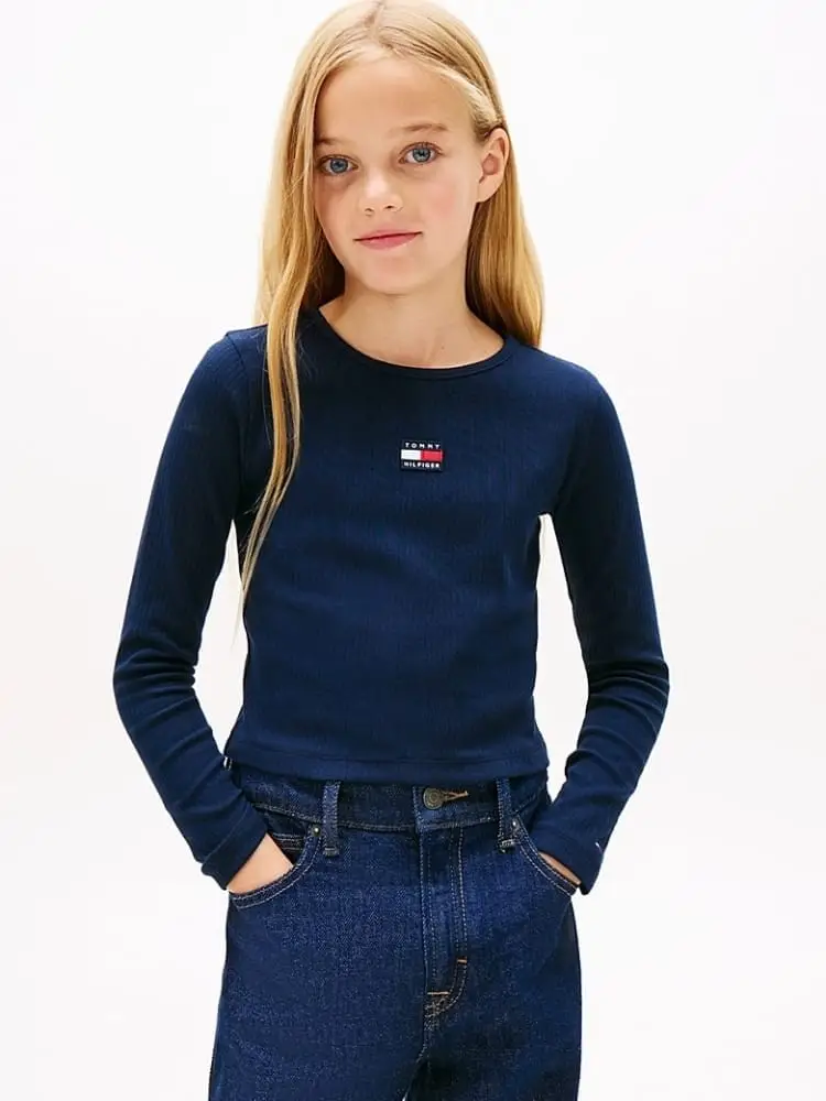 Tommy Hilfiger tshirt blu navy bambina mini logo
