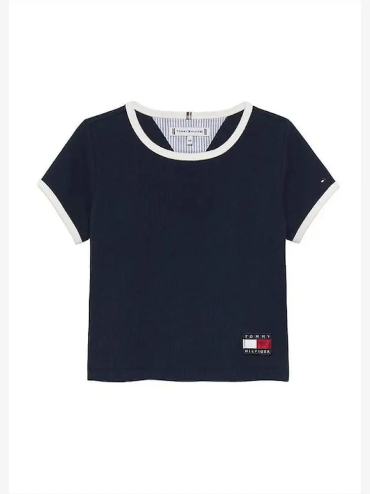 Tommy Hilfiger tshirt blu navy bambina mini logo