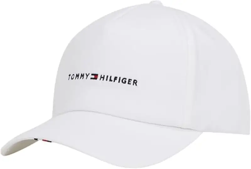 Tommy Hilfiger Uomo Cappellino Foundation Soft 6 Panel con Logo, Bianco (TH Optic White)