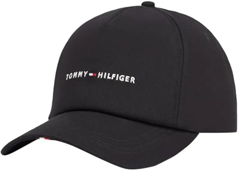 Tommy Hilfiger Uomo Cappellino Foundation Soft 6 Panel con Logo, Nero (Black)