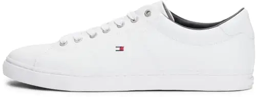 Tommy Hilfiger Uomo Sneakers con Suola Preformata Essential Leather Scarpe, Bianco (White)