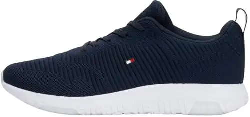 Tommy Hilfiger Uomo Sneakers Running Corporate Knit Rib Runner Scarpe Sportive, Blu (Desert Sky)