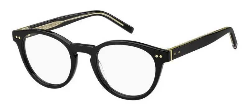 Tommy Hilfiger Uomo TH 1984 807 Montature da vista Bio-acetato Nero Rotonda