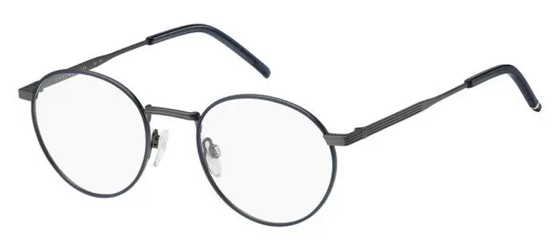 Tommy Hilfiger Uomo TH 1986 FLL Montature da vista Acciaio Blu opaco Rotonda
