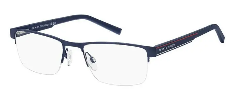Tommy Hilfiger Uomo TH 1996 FLL Montature da vista Acciaio Blu opaco Squadrata