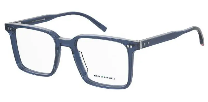 Tommy Hilfiger Uomo TH 2072 PJP Montature da vista Bio-acetato Blu Squadrata