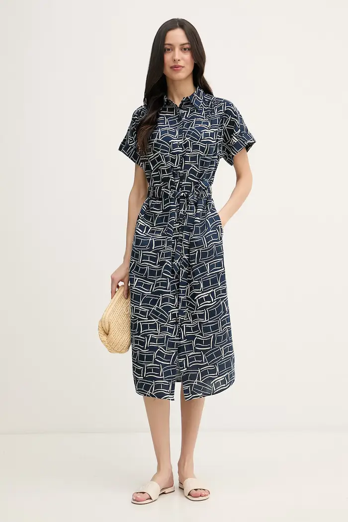 Vestito d estate in lino Blu navy