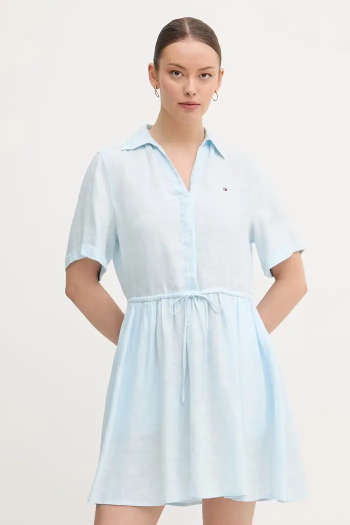 vestito d estate in lino Blu
