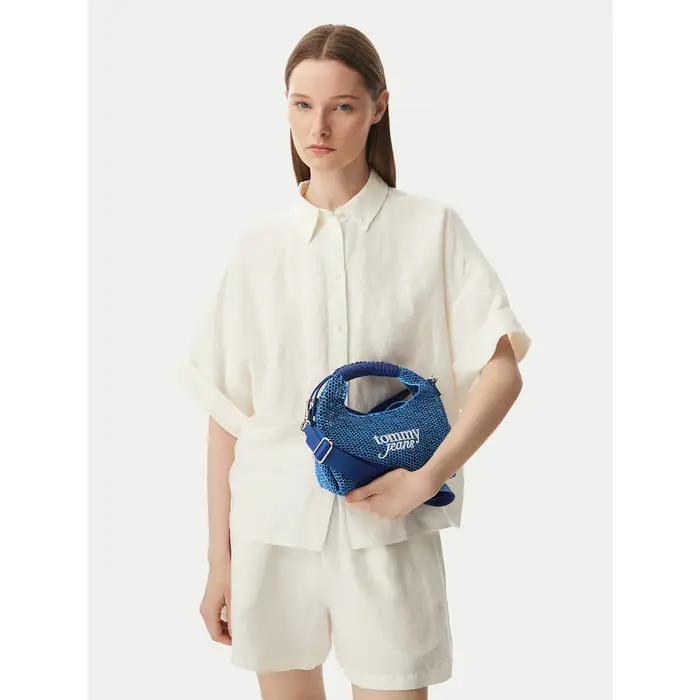 Borsetta Tommy Jeans Tjw Summer Crochet Crossover AW0AW18779 Blu