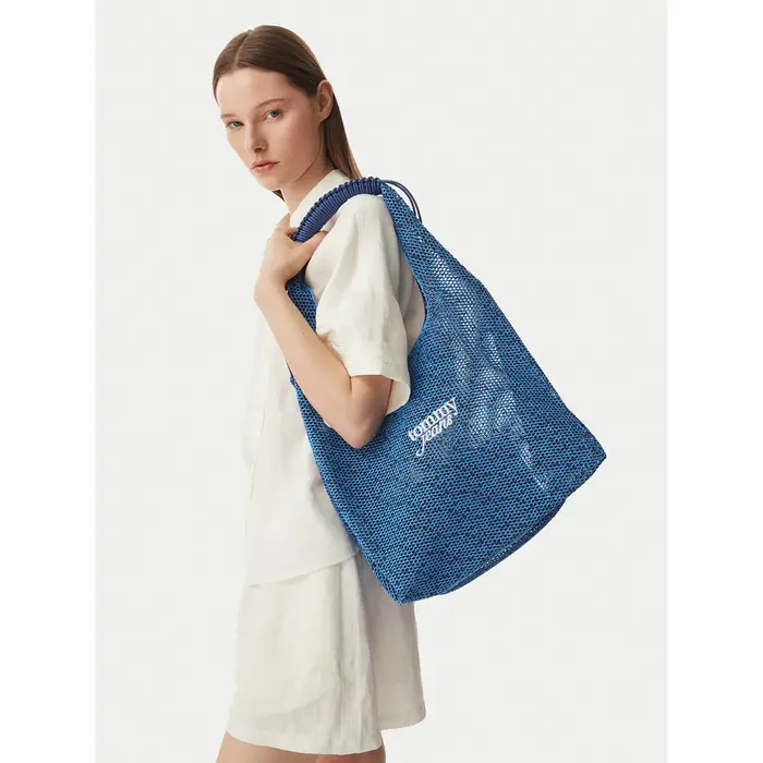 Borsetta Tommy Jeans Tjw Summer Crochet Hobo AW0AW18778 Blu
